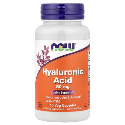 NOW Foods Hyaluronic Acid, 50 mg, 60 Veg Capsules