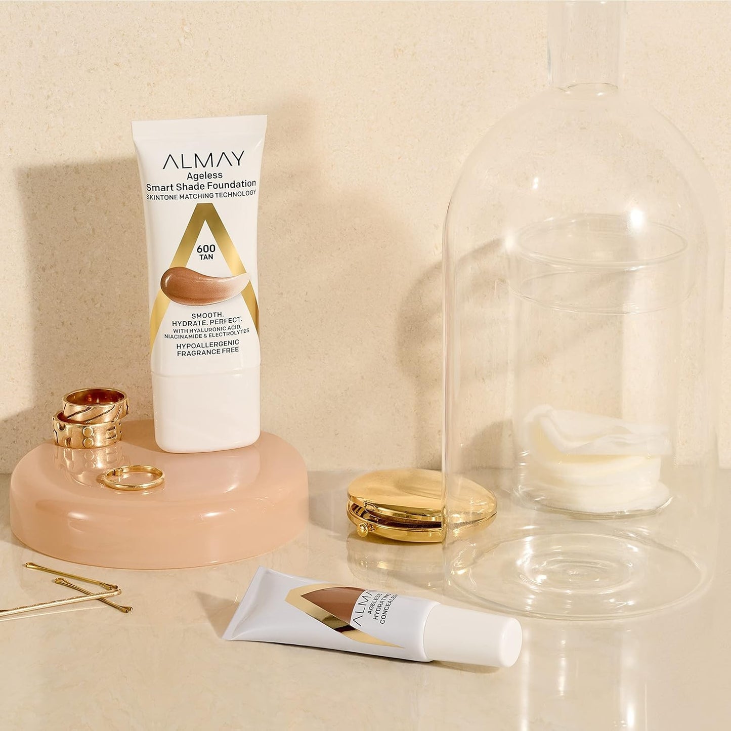 Almay Anti-Aging Concealer, Face Makeup with Hyaluronic Acid 050 Deep 0.37 Fl Oz