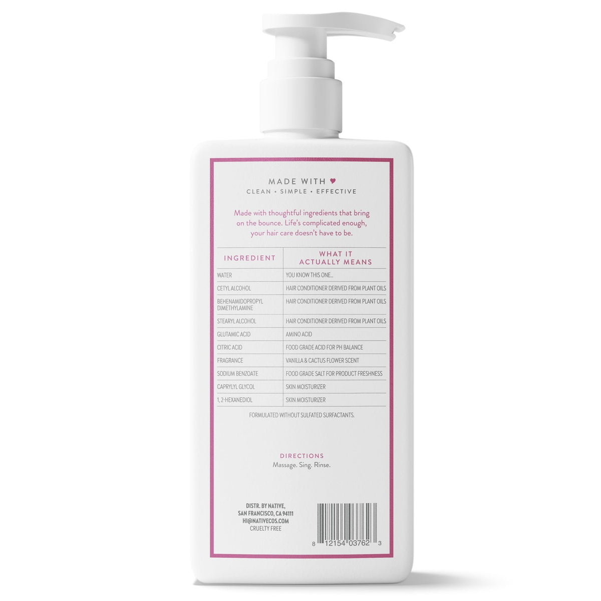 Native Volumizing Conditioner Vanilla and Cactus Flower 16.5 fl oz