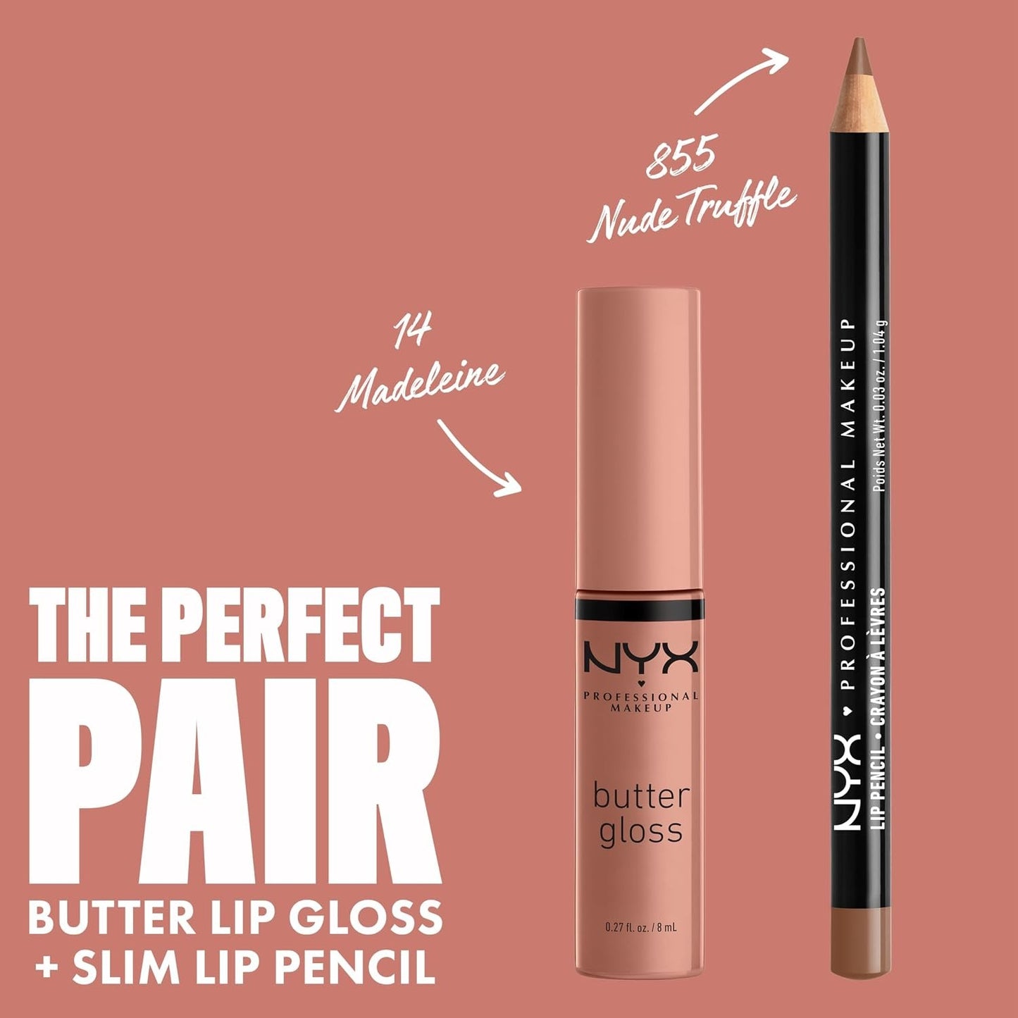 NYX PROFESSIONAL MAKEUP Butter Gloss, Non-Sticky Lip Gloss - Madeleine Mid-Tone Nude