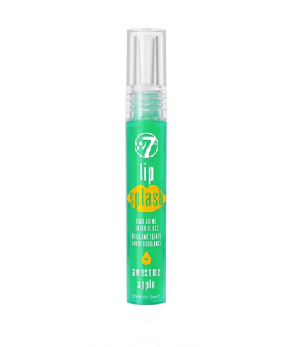W7 Lip Splash High Shine Tinted Lip Gloss Awesome Apple Translucent Shimmer 2ml