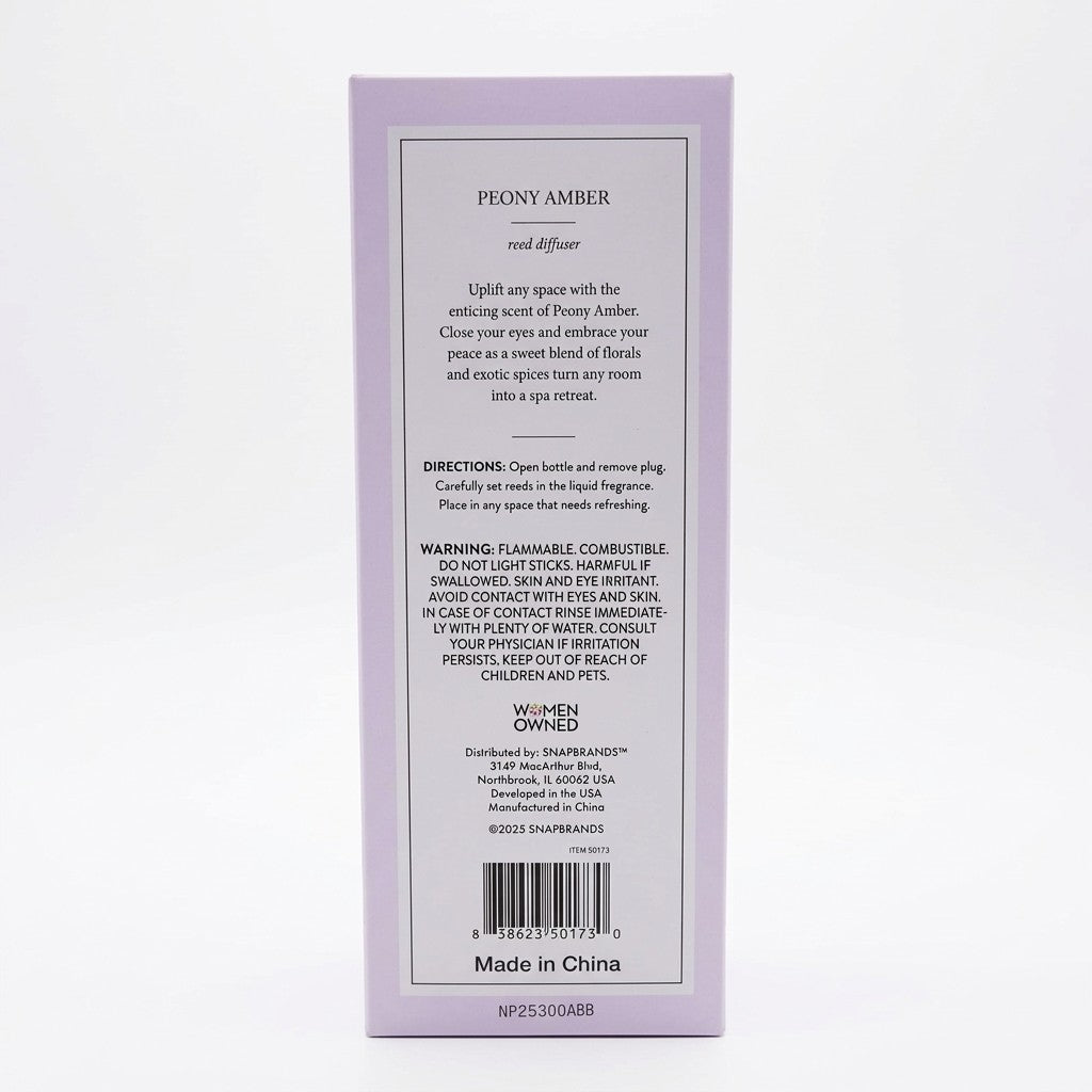 Everybeing Peony Amber Reed Diffuser Home Fragrance 3.4 fl oz 100ml 5 Reeds New