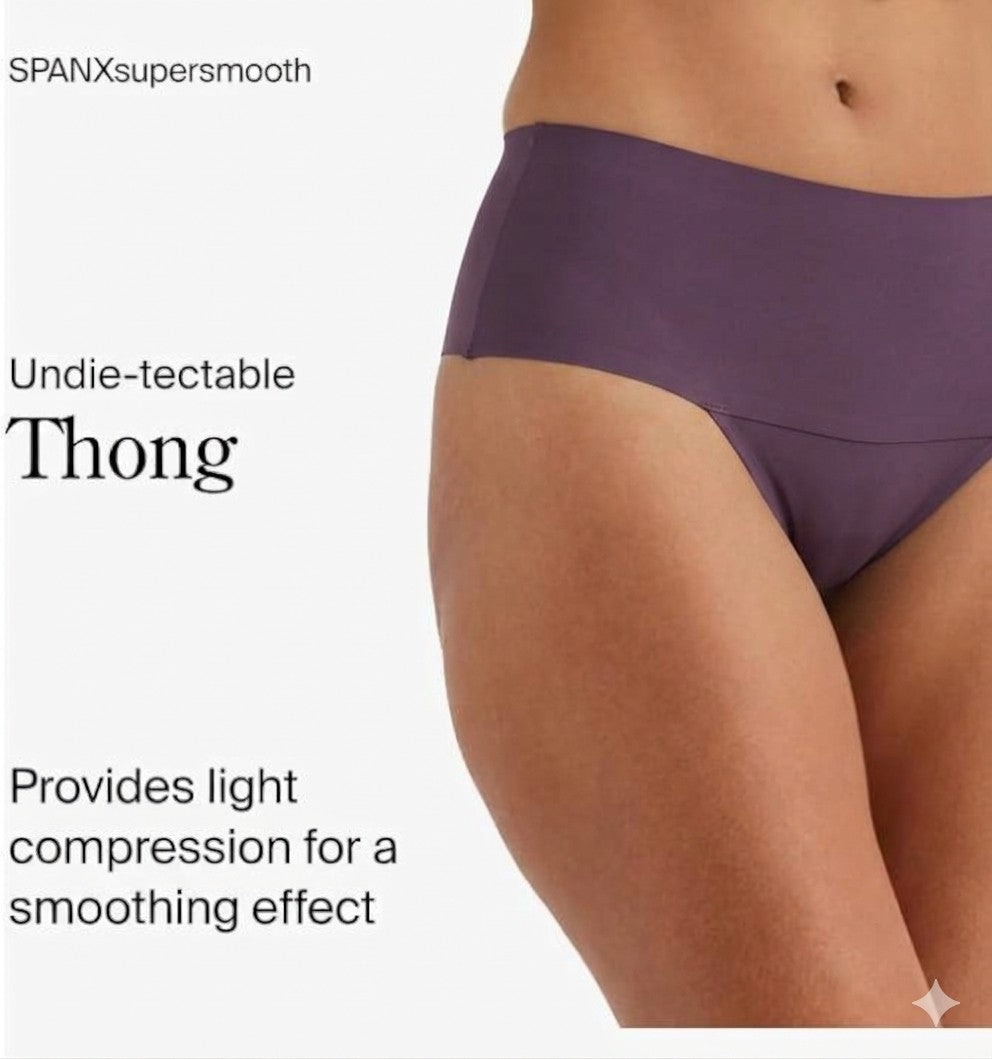 SPANX supersmooth Undie-tectable Thong - Comfortable Core Control - XL - Prune