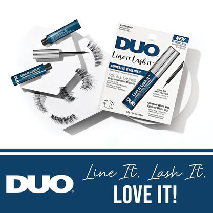 2 Pack DUO Line It Lash It 2-in-1 Adhesive Eyeliner Metallic Blue Waterproof