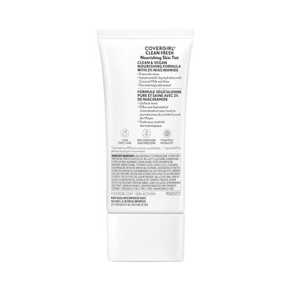 COVERGIRL Clean Fresh Nourishing Skin Tint, 630 Deep/Dark, Liquid Foundation.