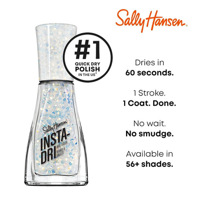Sally Hansen Insta-Dri Nail Polish 104 Twinkle Twinkle White Glitter Shimmer
