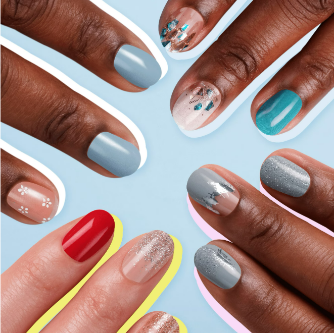 Sally Hansen Salon Effects Nail Strips | No UV Light Needed, No Dry Time, Long-Lasting, Non-Damaging | 32 Nail Strips, 1 Cuticle Stick, Nail File, Prep Pad | Call of Blue-ty