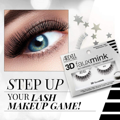 Ardell 3D Faux Mink False Eyelashes 858 Dramatic Volume Multipack 3 Pairs