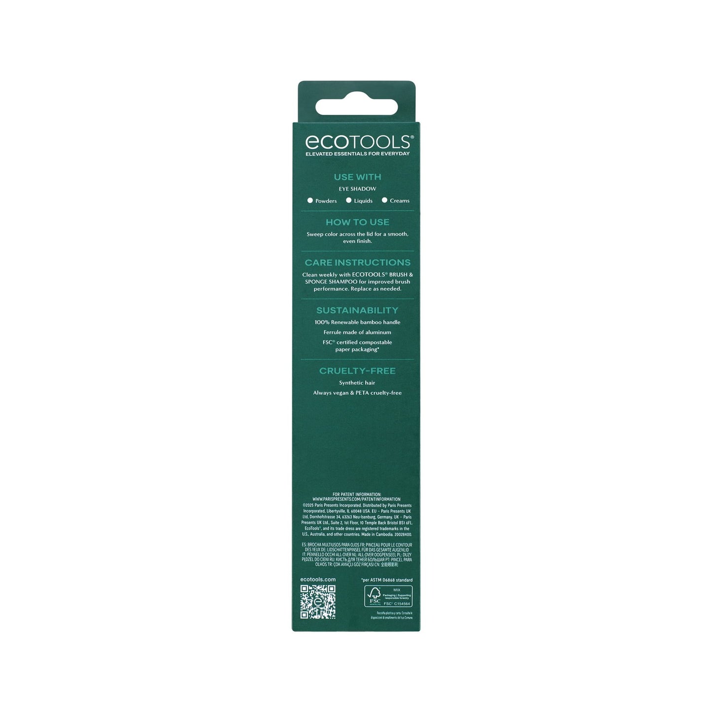 EcoTools All Over Eye Brush Fluffy Eyeshadow Brush Cruelty Free 1 Count