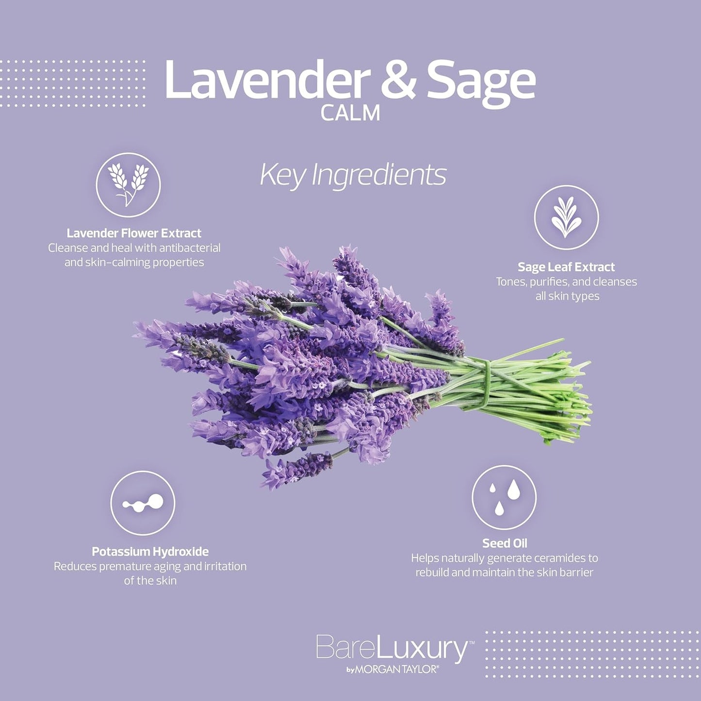 2 Pack Morgan Taylor BareLuxury 4-Step Pedicure Manicure Kit Lavender Sage Calm