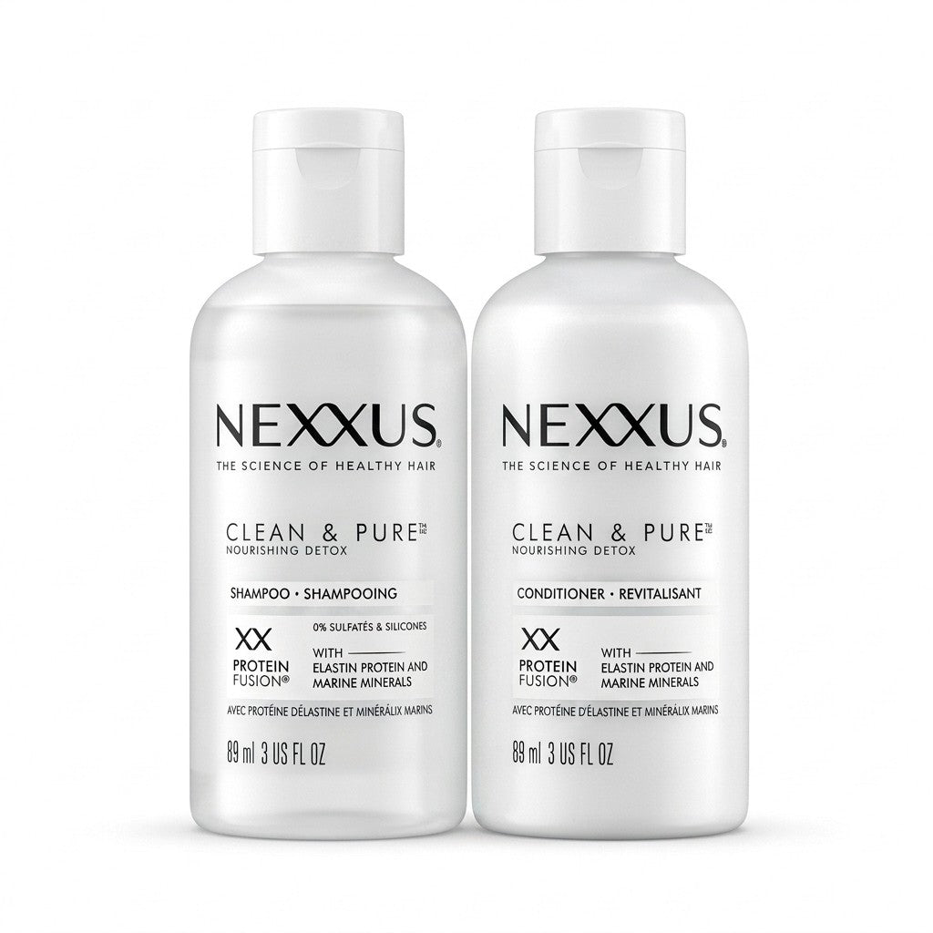 Nexxus Clean & Pure Shampoo and Conditioner Duo Set - 3 oz Travel Size Detox