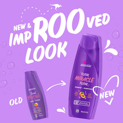 Aussie Total Miracle Shampoo for All Hair Types 12.1 fl oz