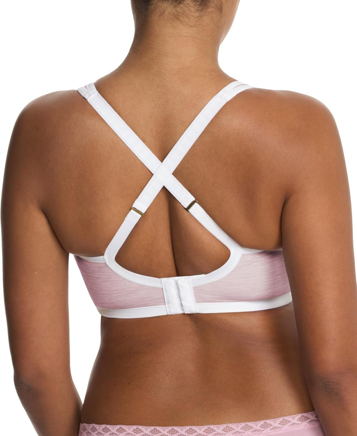 Natori Women's Natori Yogi Contour Convertible Sports Bra Pink/Light Ivory 32DDD
