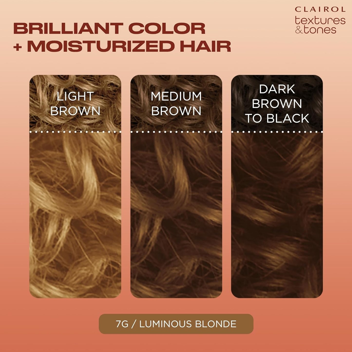 Clairol Textures & Tones Permanent Hair Dye, 7G Luminous Blonde | Pack of 1