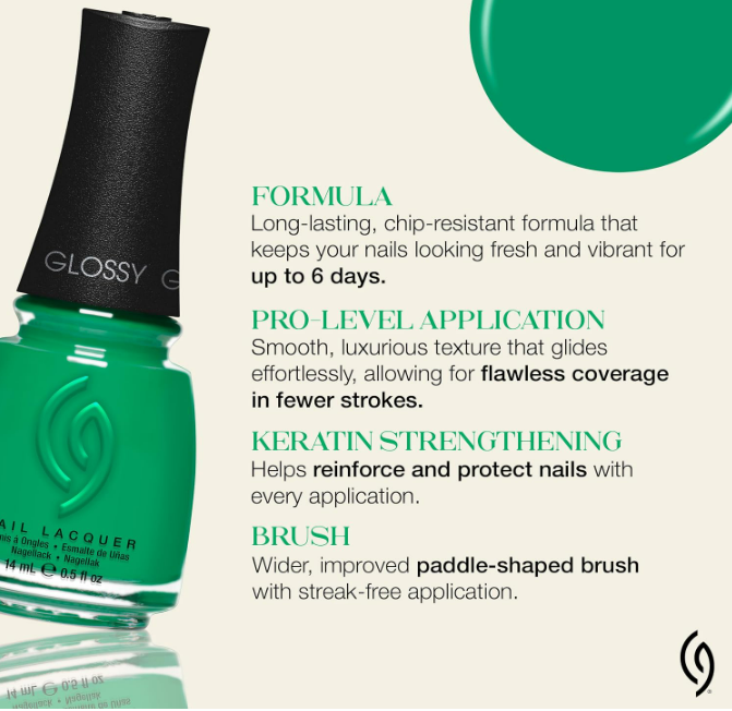China Glaze CG Emerald Bae Nail Lacquer Vibrant Emerald Green Nail Polish Long Lasting Quick Dry Chip Resistant Glossy Finish for Salon DIY Manicure 0 5 fl oz