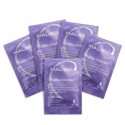 Malibu C Blondes Wellness Hair Remedy 5 Pack - Brightens Blonde & Removes Brass