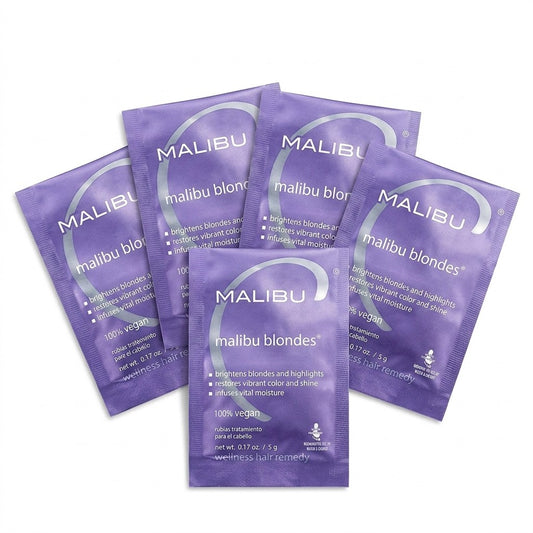 Malibu C Blondes Wellness Hair Remedy 5 Pack - Brightens Blonde & Removes Brass