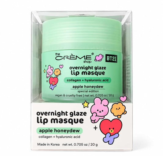 The Crème Shop x BT21 Overnight Glaze Lip Masque, Apple Honeydew, 20 g