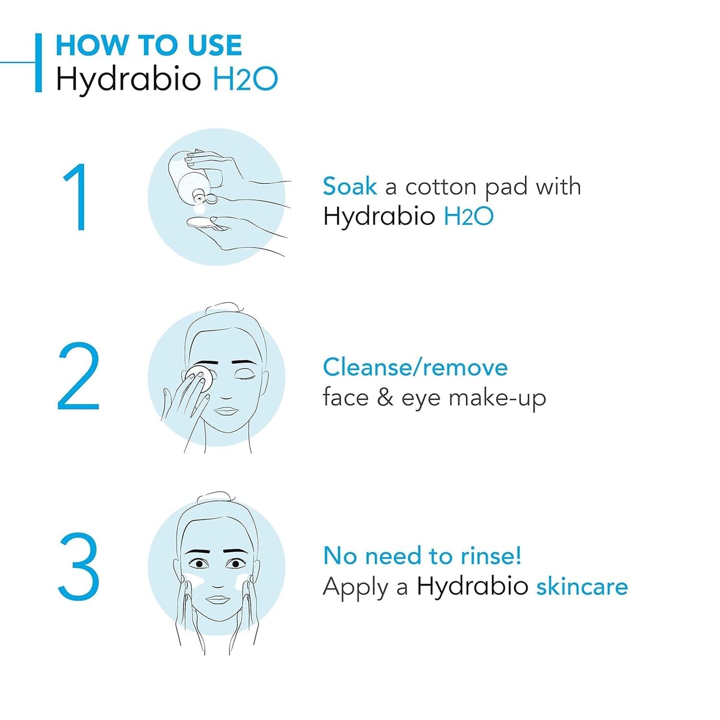 2 Pack Bioderma Hydrabio H2O Micellar Water 500ml Cleanser Makeup Remover