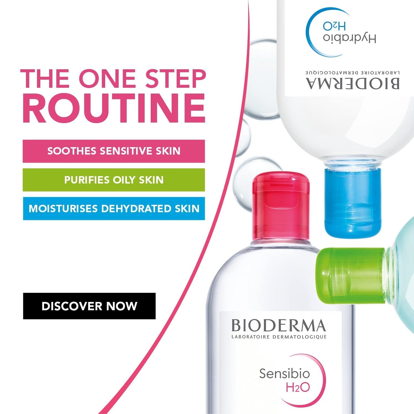 2 Pack Bioderma Hydrabio H2O Micellar Water 500ml Cleanser Makeup Remover