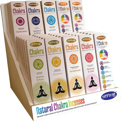 Natural Chakras Incense Sticks Slow Burning 1hr. 2 Pack Throat Chakra - Lavender