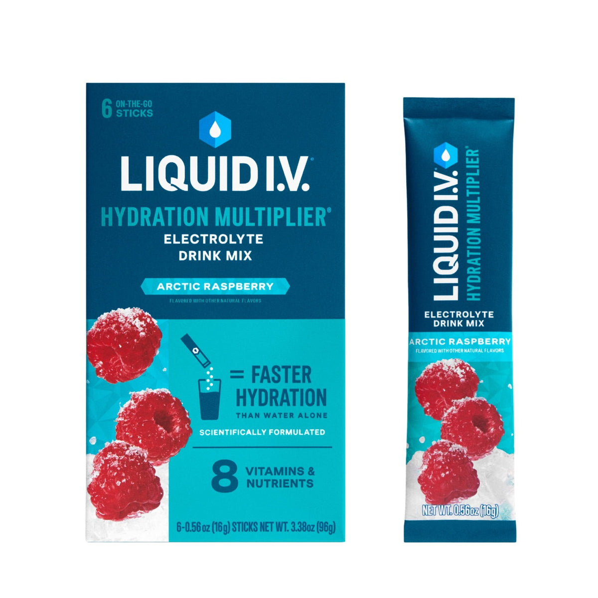Liquid I.V. Hydration Multiplier Arctic Raspberry Electrolyte Drink Mix 4pk 24ct