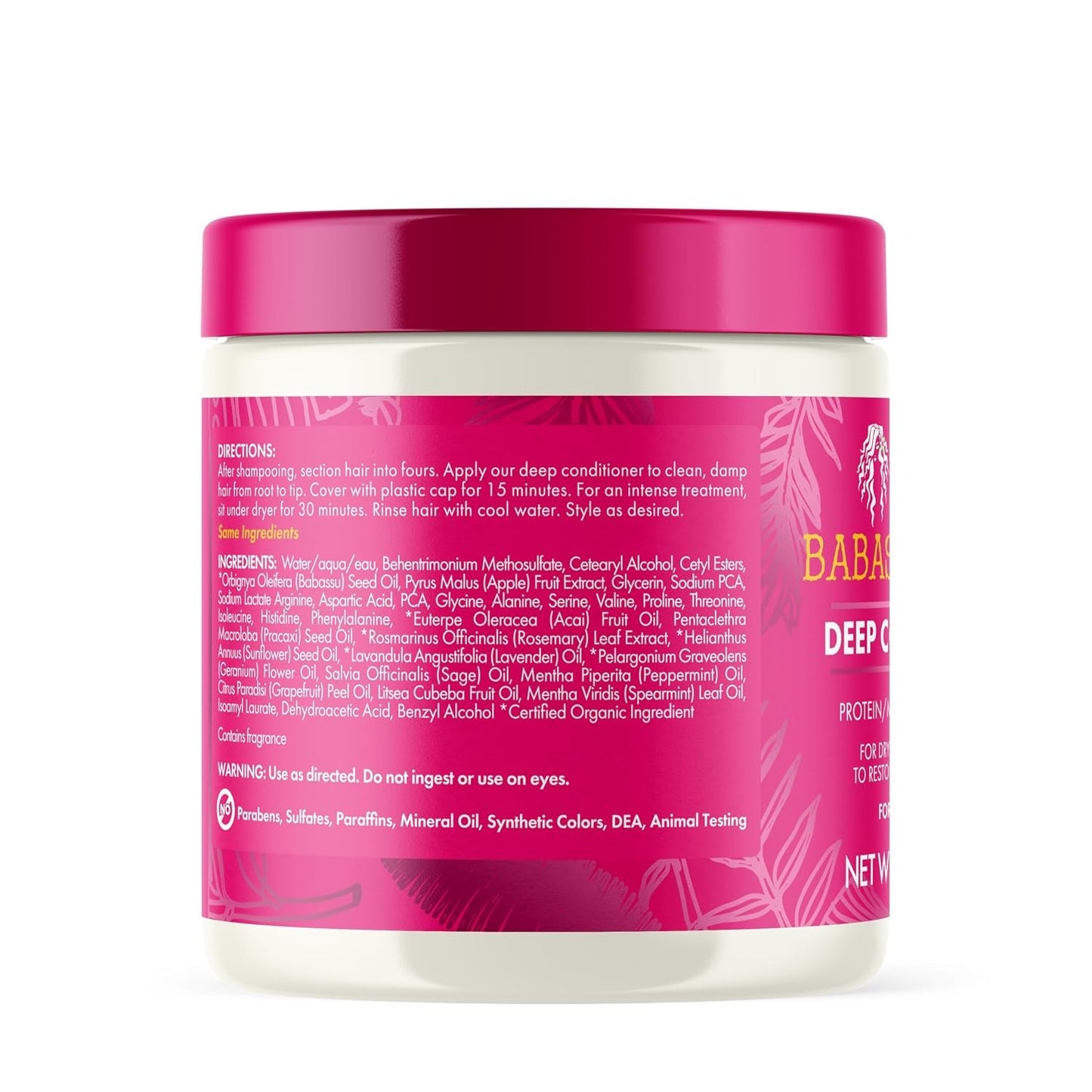 Mielle Organics Babassu & Mint Deep Conditioner with Protein, Moisturizing 8 oz