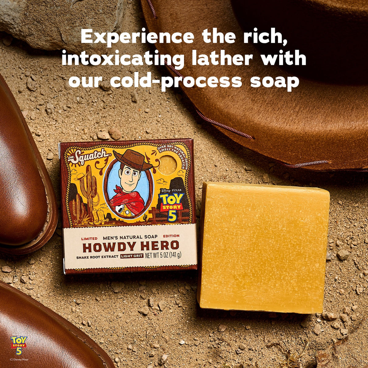 Dr. Squatch Mens Bar Soap, Natural Bar Soap for Men, Howdy Hero, Woody, 5 Oz