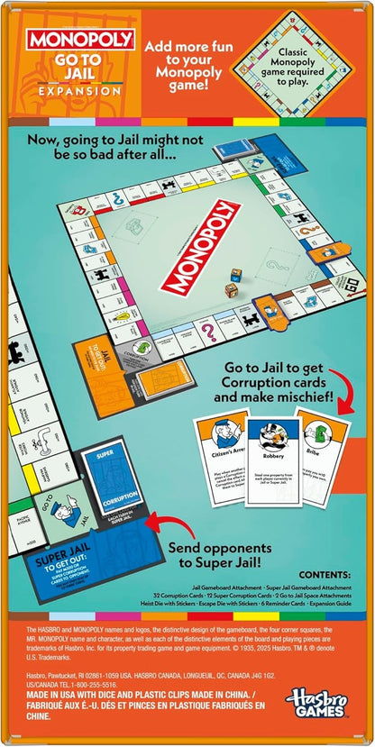 Monopoly Go to Jail Expansion Add More Fun to Classic Monopoly Family Board Game