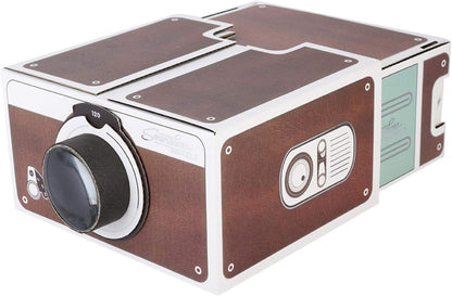 Vintage Smartphone Projector Cinema In A Box Cardboard Retro Brown DIY Theater
