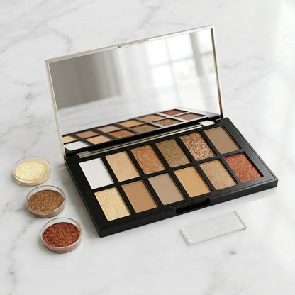 KleanColor Gold Ombre Eyeshadow Palette 12 Shades Bronze Taupe Gold Makeup