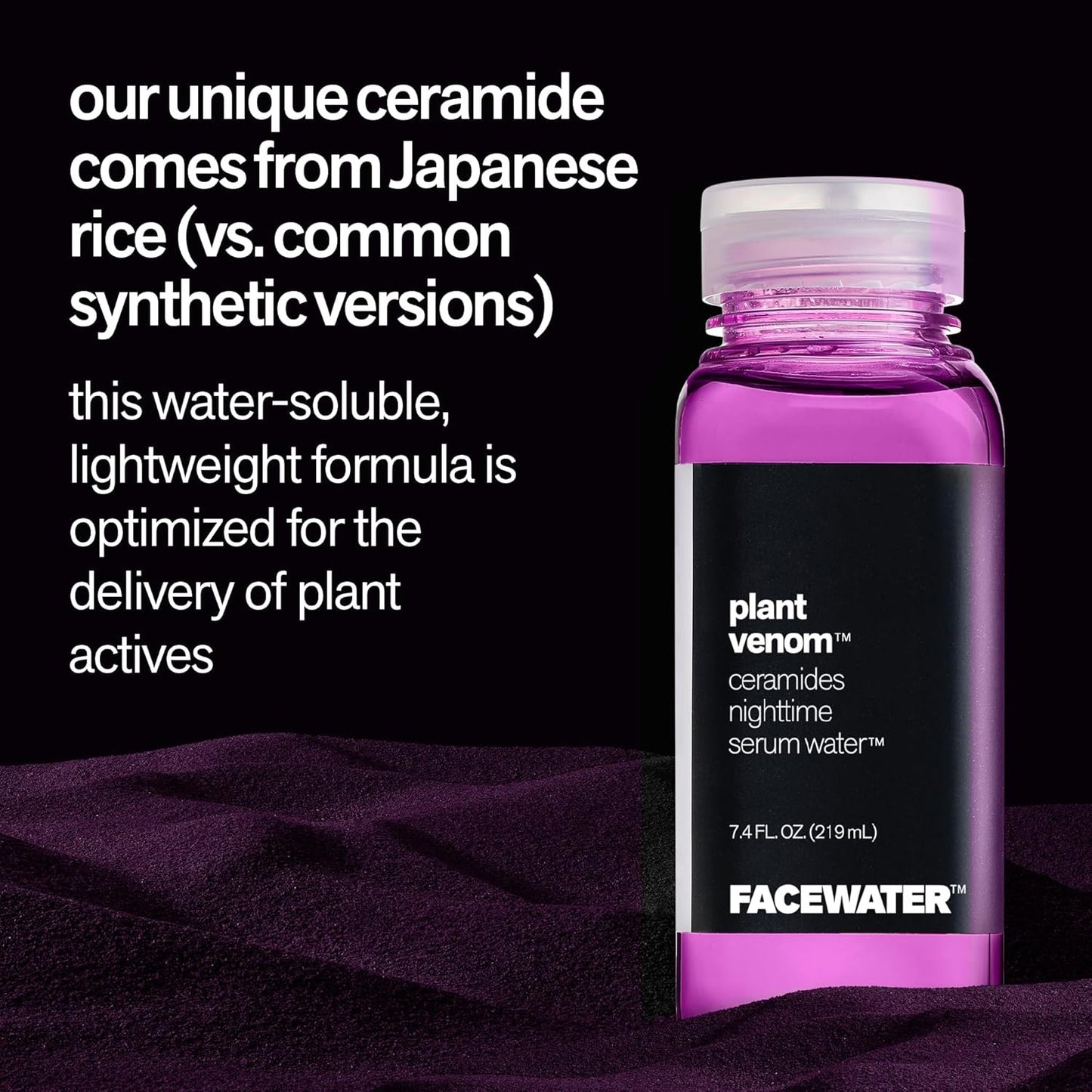 Facewater Plant Venom Ceramides Nighttime Serum Water 7.4 fl oz Skin Treatment