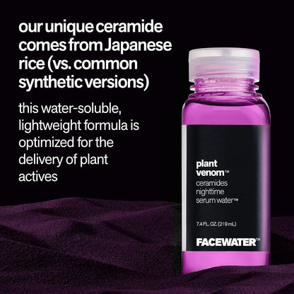 Facewater Plant Venom Ceramides Nighttime Serum Water 7.4 fl oz Skin Treatment