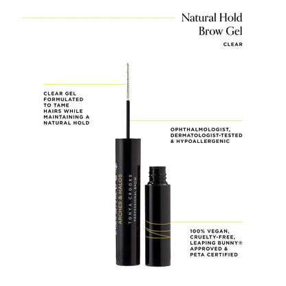 Arches Halos Natural Hold Brow Gel Coat Condition Brows Vegan Cruelty Free Makeup Clear 0 1 oz
