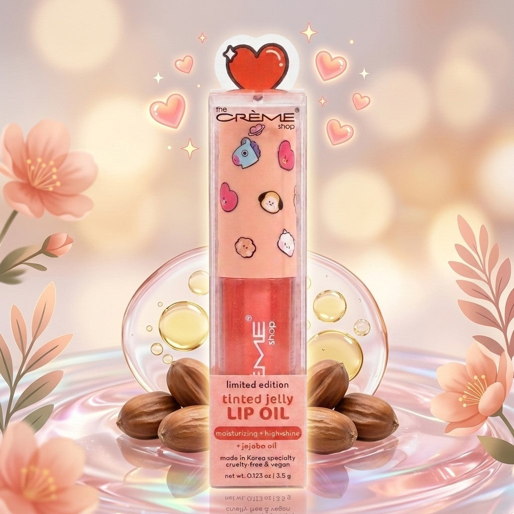The Creme Shop BT21 Tinted Jelly Lip Oil Starstruck Jojoba Oil Vegan 0.123oz