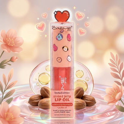 The Creme Shop BT21 Tinted Jelly Lip Oil Starstruck Jojoba Oil Vegan 0.123oz