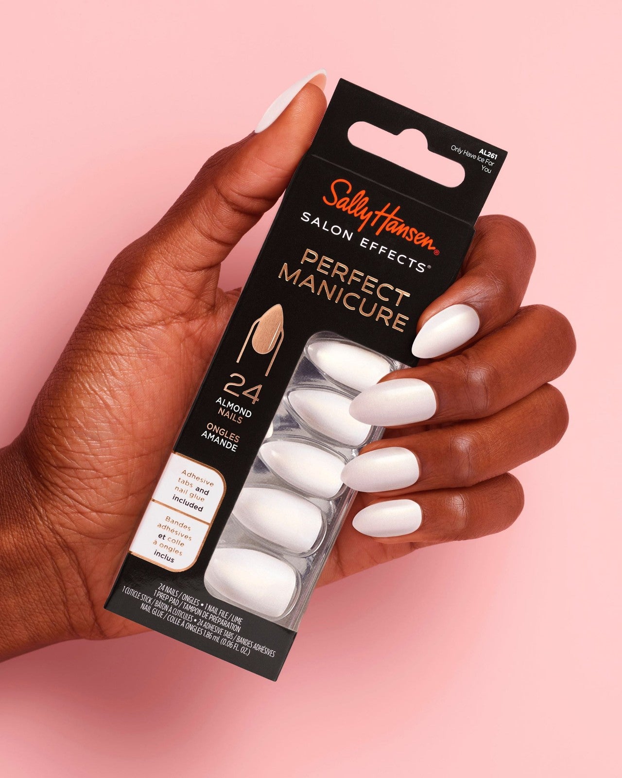 Sally Hansen Perfect Manicure Press On Nails, Coffin Shape, On Pointe French Man