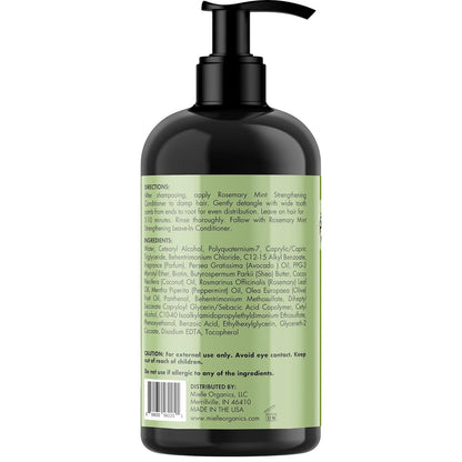Mielle Organics Rosemary Mint Biotin Strengthening Conditioner, 12 oz Detangling