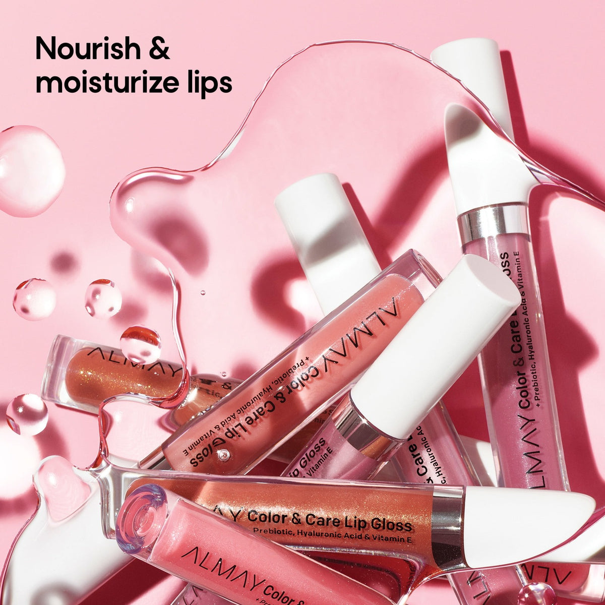 Almay Color & Care Hydrating Lip Gloss, Hypoallergenic, 300 Glitters Gold, 0.1 f