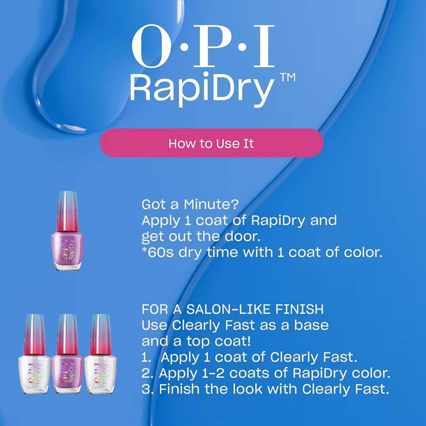 OPI RapiDry Quick Dry Nail Polish Colors | Opaque, Crème  Red-y in Snow Time
