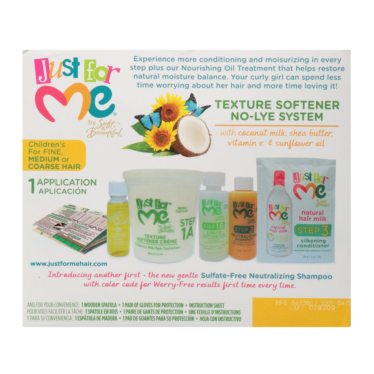 Just For Me Texture Softener System, Detangler, 1 Kit,  All Hair Types.