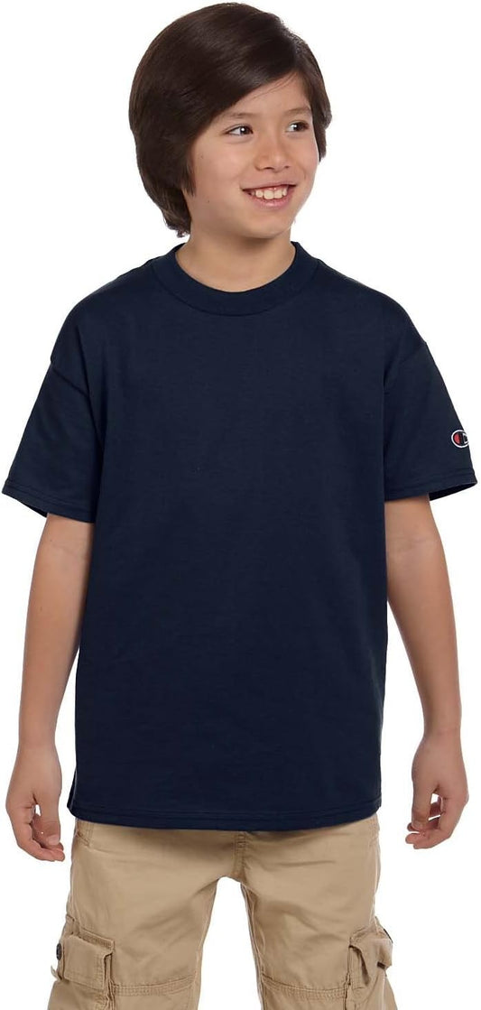 Champion Boys Little Big Boys Short Sleeve Jersey Tee, Navy, Small