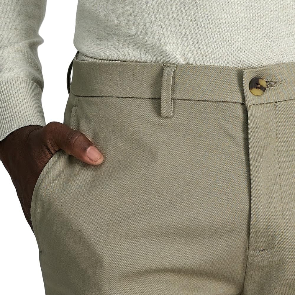 Haggar Men's Wrinkle Free Performance Khaki Straight Fit Flat Front Pant 32X30