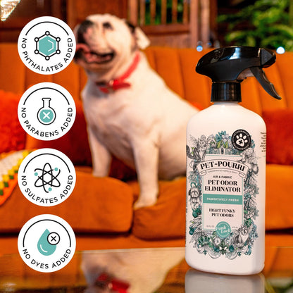 Pet-Pourri Air & Fabric Pet Odor Eliminator Spray Pawsitively Fresh 16oz 2 Pack