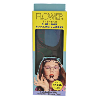 Flower Eyewear Blue Light Blocking Glasses, Style Hazel, Black - 1 Pack