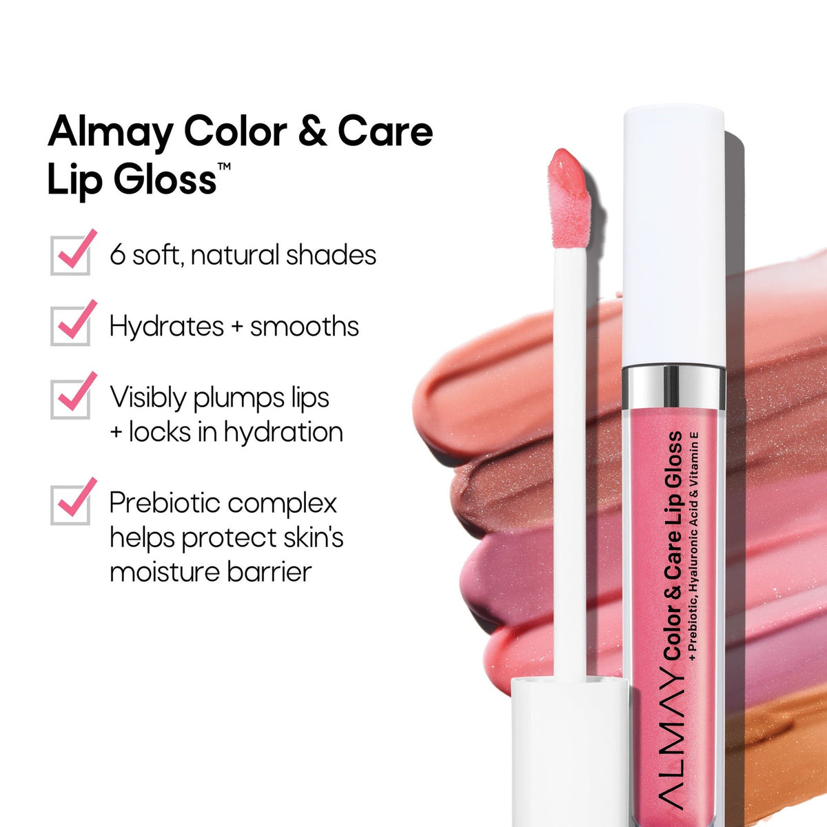 Almay Color & Care Hydrating Lip Gloss, Hypoallergenic, 300 Glitters Gold, 0.1 f