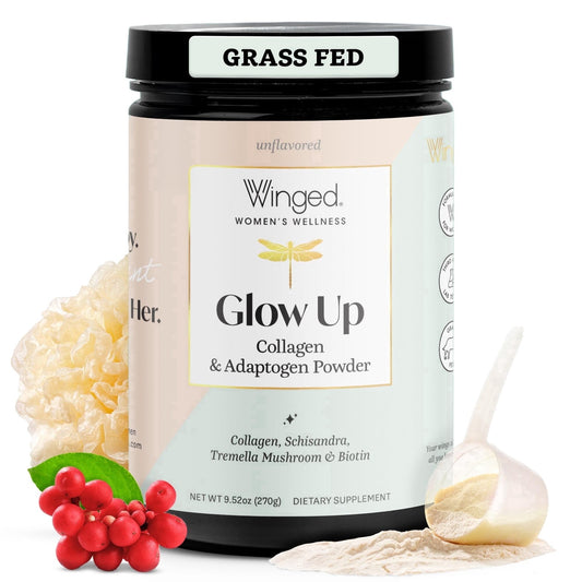 Winged Wellness Glow Up Collagen Powder for Women 25 Servings