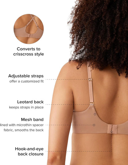 Wacoal Women's Simply Done Lightly Padded Full Coverage T-Shirt Bra, Roebuck 42DDD