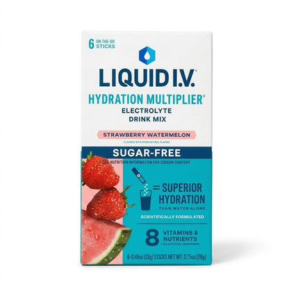 Liquid IV Sugar-Free Strawberry Watermelon Hydration Multiplier 6 Count Pack