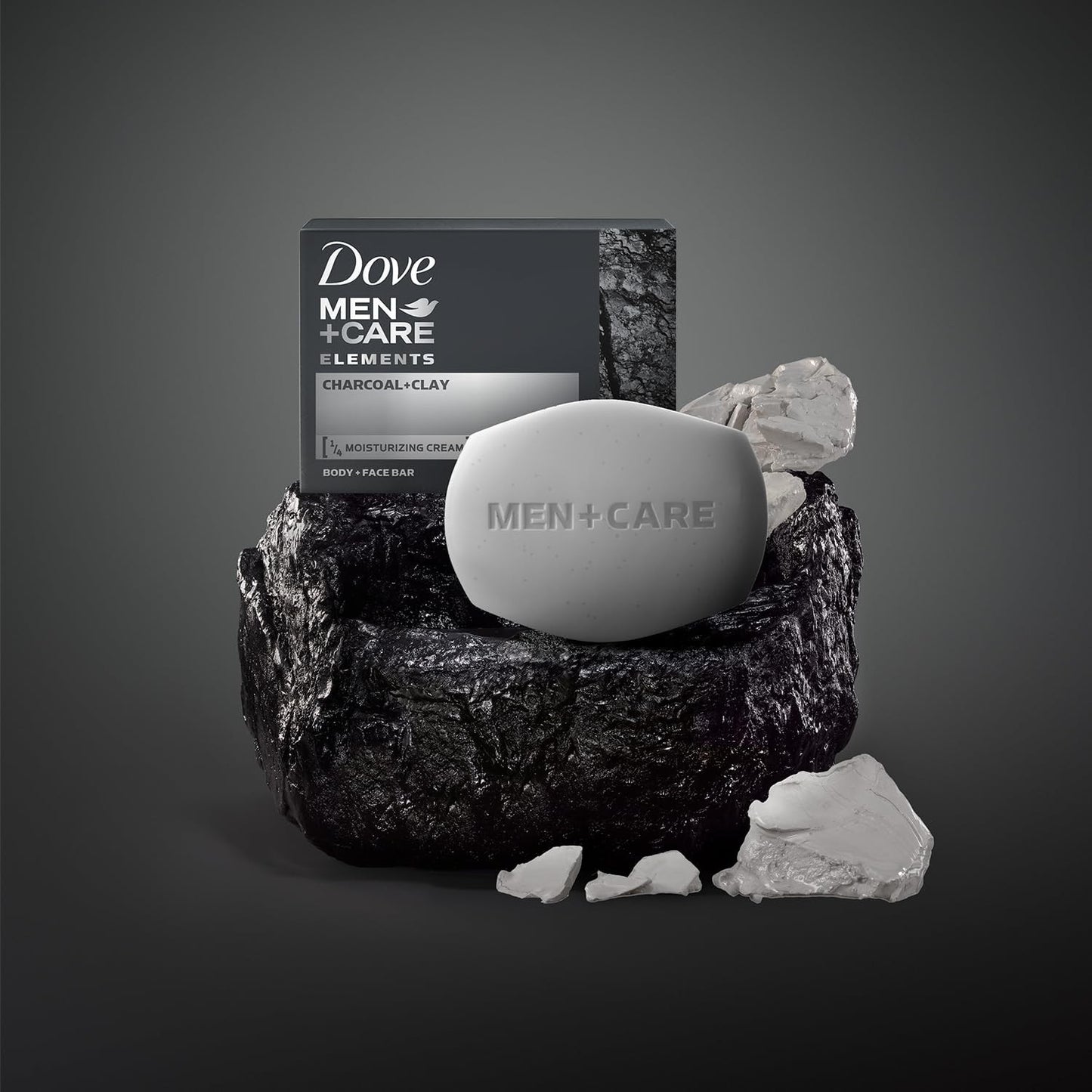 Dove Men+Care Body + Face Bar (6 Bars) – Exfoliating 3-in-1 Charcoal Soap